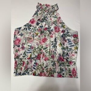INC International Concepts Pink and Green Floral Top